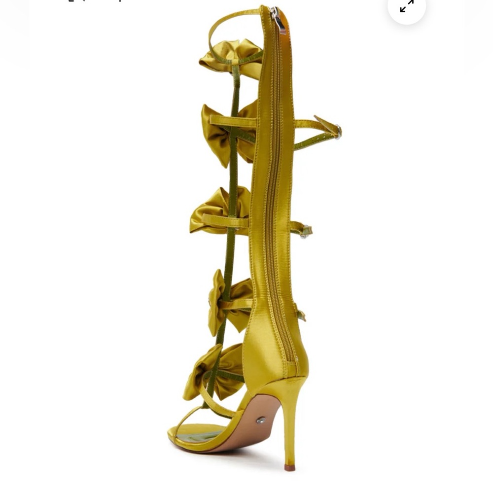 AZALEA WANG AERIN LIME BOW EMBELLISHED GLADIATOR STILETTO SANDAL - 11
